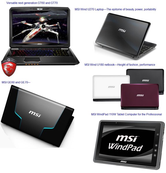 MSI presents its CeBIT 2012 laptop, netbook and tablet lineup - DVHARDWARE