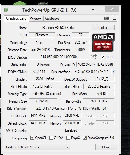 Flashed to RX 580