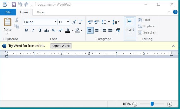 WordPad with ads